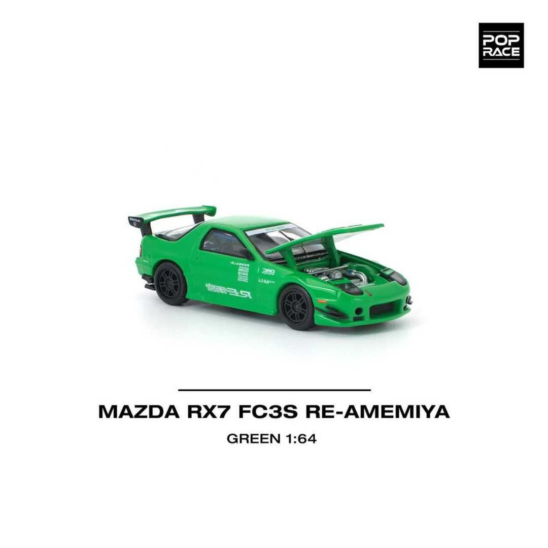 Pop Race Mazda RX7 (FC3S) Re-Amemiya Green 1:64 Diecast Car PR640339