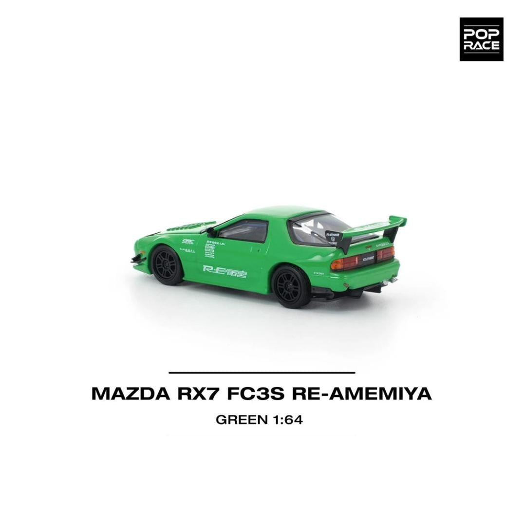 Pop Race Mazda RX7 (FC3S) Re-Amemiya Green 1:64 Diecast Car PR640339
