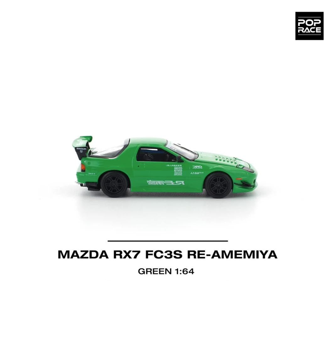 Pop Race Mazda RX7 (FC3S) Re-Amemiya Green 1:64 Diecast Car PR640339