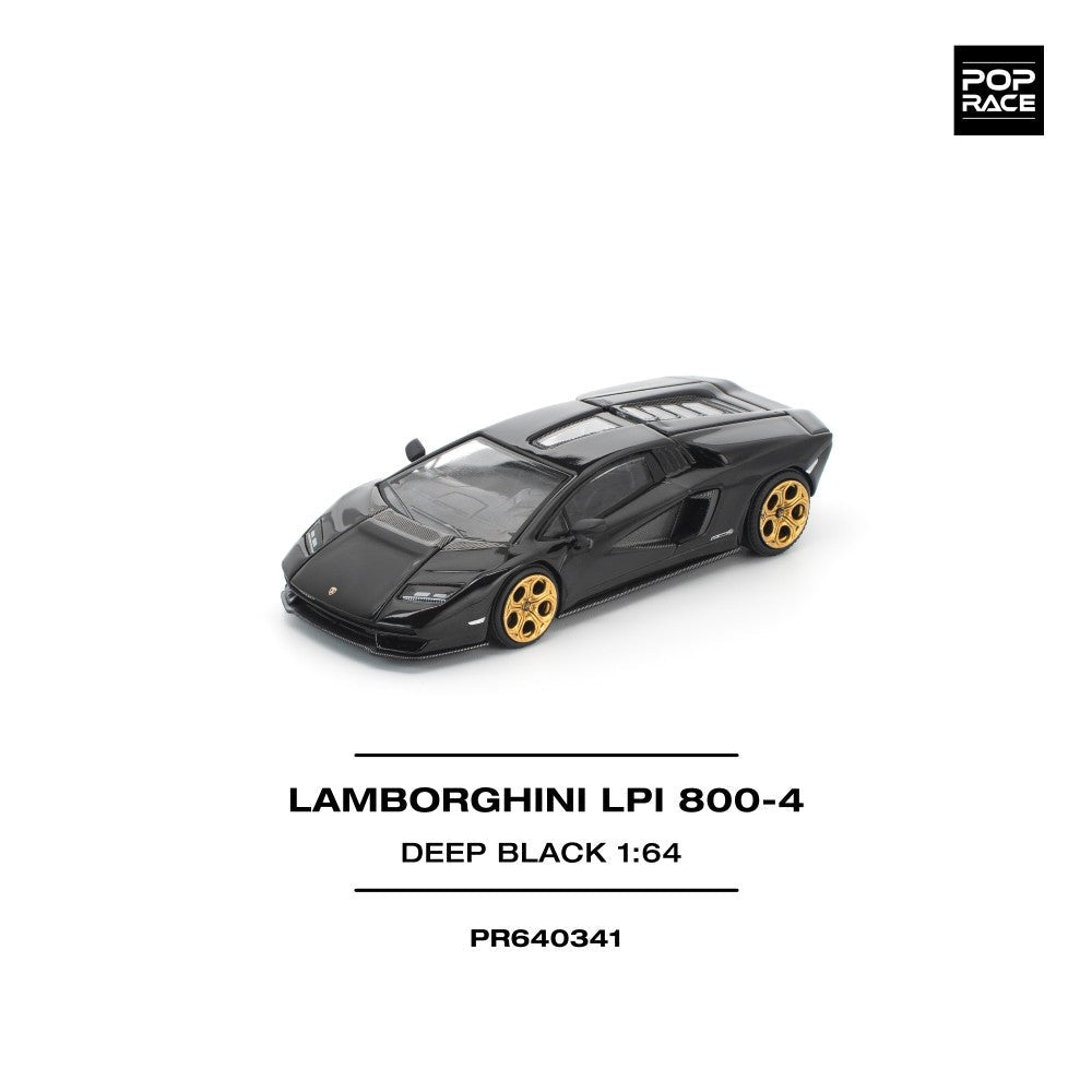 Pop Race Lamborghini Countach LPI 800-4 Deep Black 1:64 Car PR640341