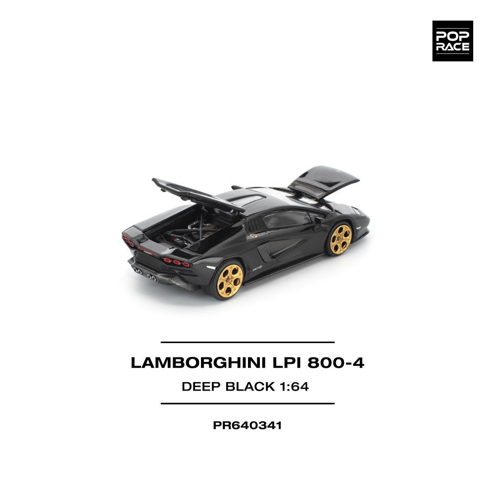 Pop Race Lamborghini Countach LPI 800-4 Deep Black 1:64 Car PR640341