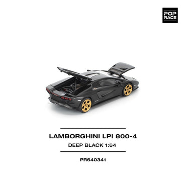 Pop Race Lamborghini Countach LPI 800-4 Deep Black 1:64 Car PR640341