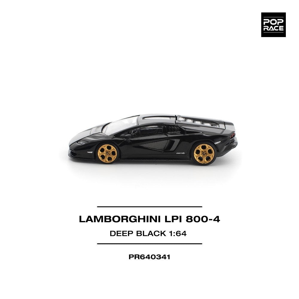 Pop Race Lamborghini Countach LPI 800-4 Deep Black 1:64 Car PR640341