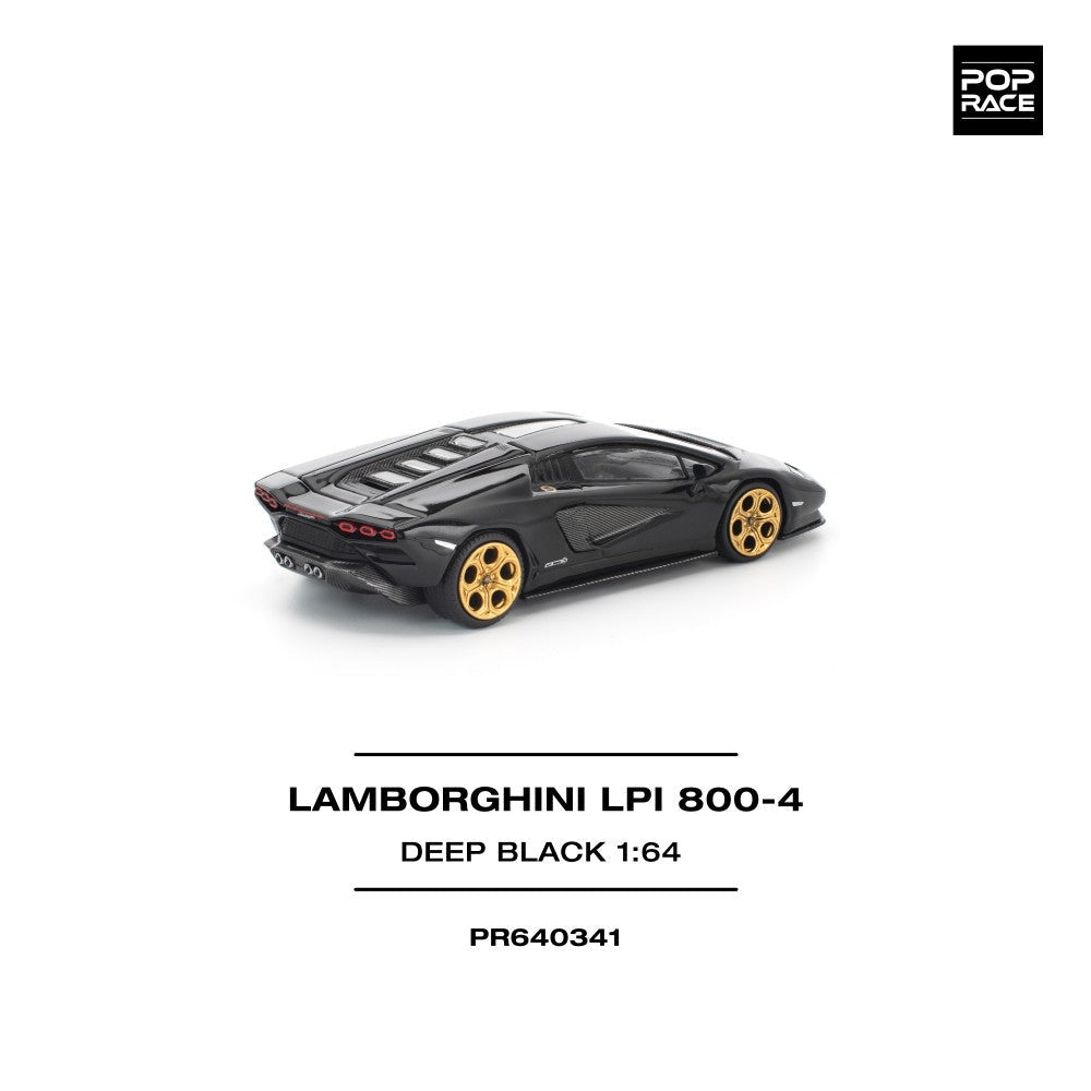 Pop Race Lamborghini Countach LPI 800-4 Deep Black 1:64 Car PR640341