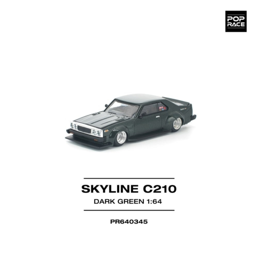 Pop Race Skyline C210 Dark Green (New Tooling) 1:64 Car PR640345