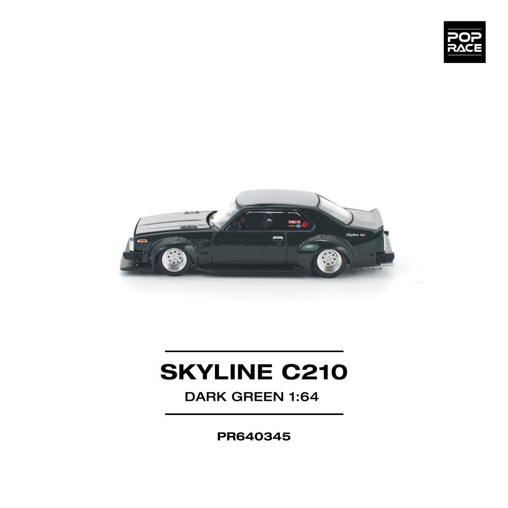 Pop Race Skyline C210 Dark Green (New Tooling) 1:64 Car PR640345