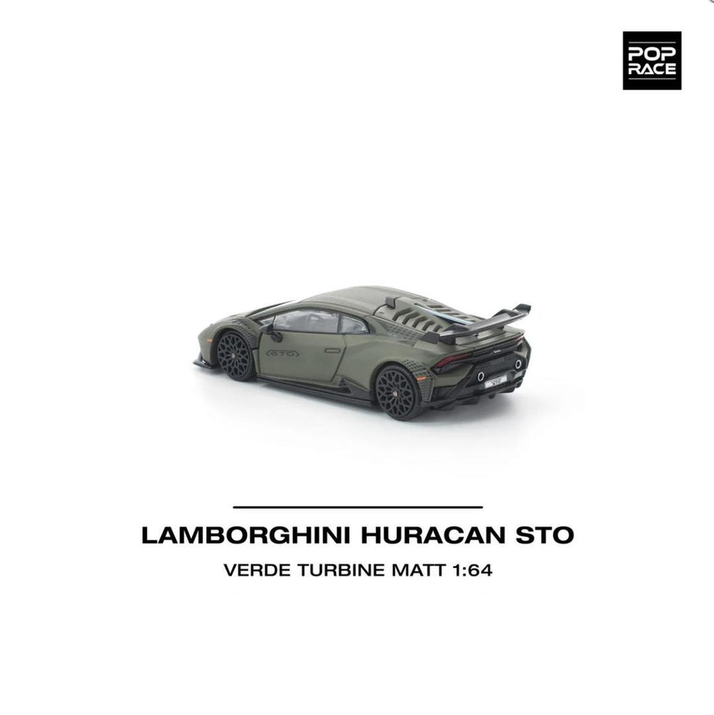 Pop Race Lamborghini Huracan STO Verde Turbine Matt 1:64 Car PR640347