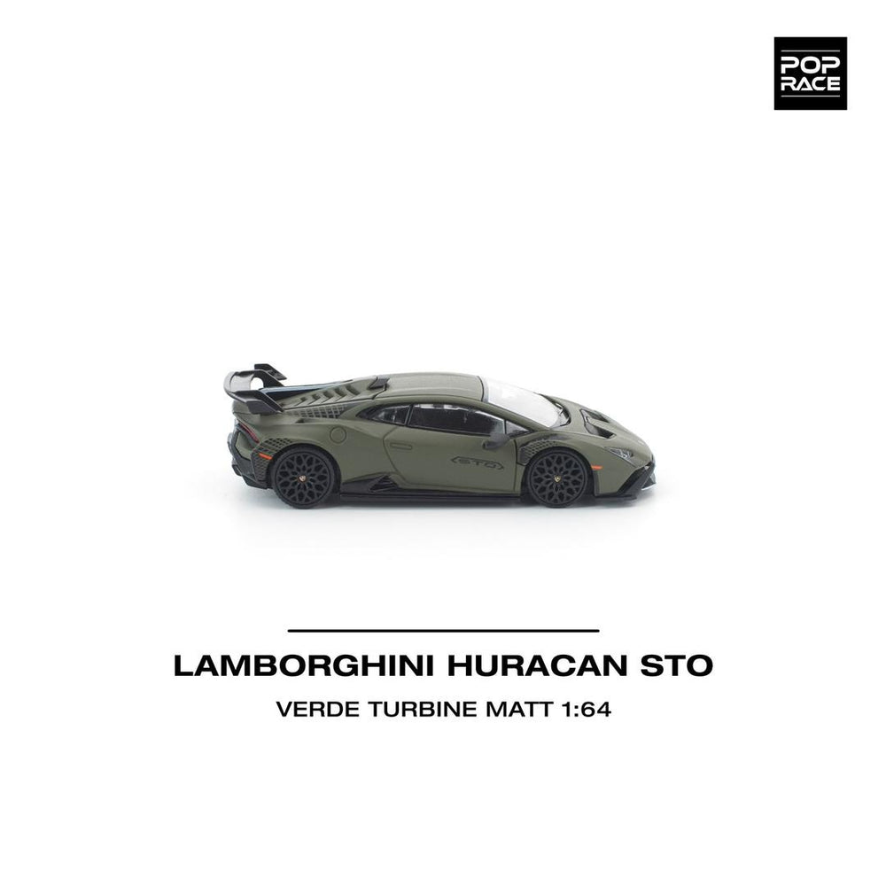 Pop Race Lamborghini Huracan STO Verde Turbine Matt 1:64 Car PR640347