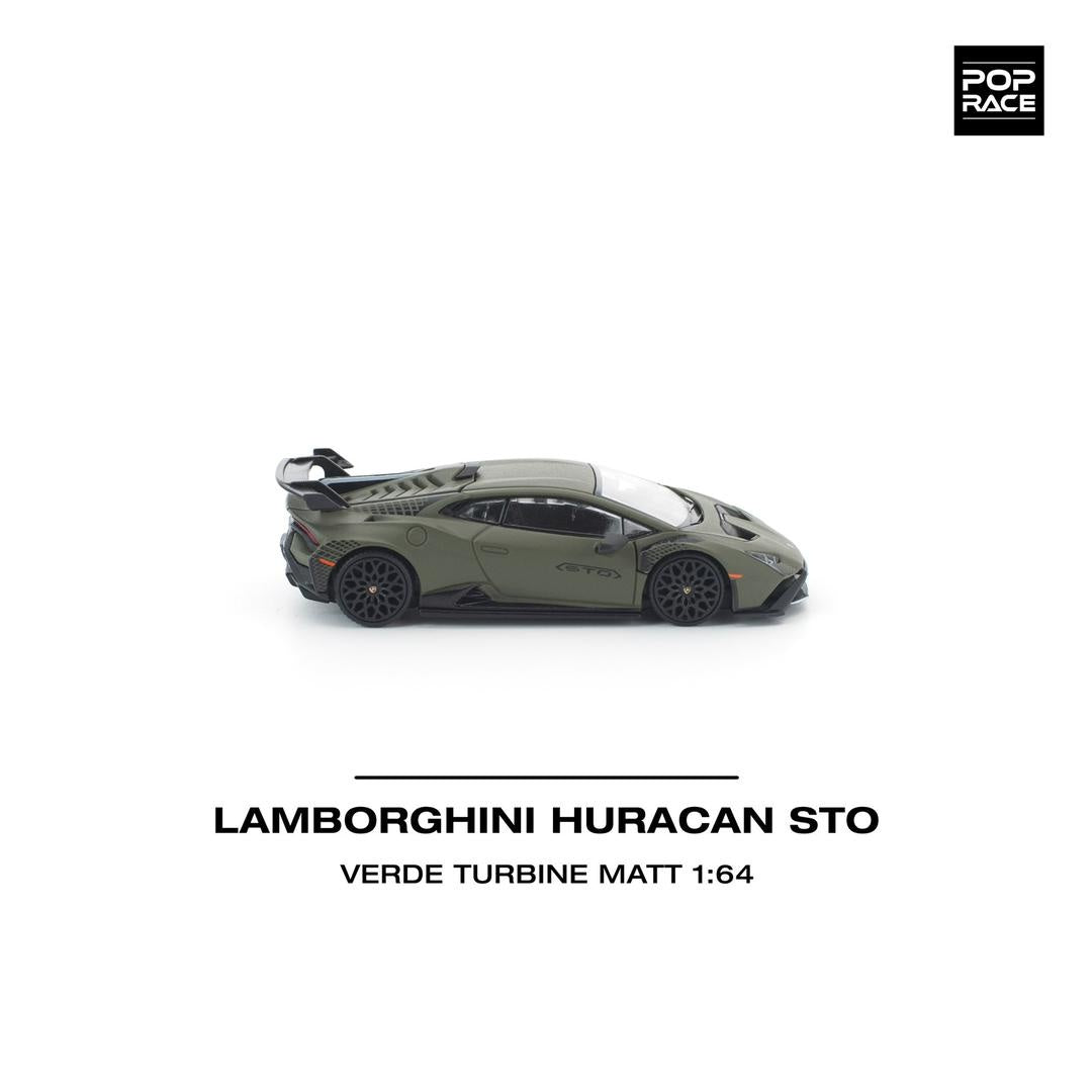 Pop Race Lamborghini Huracan STO Verde Turbine Matt 1:64 Car PR640347