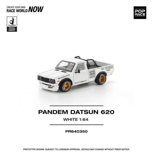 Pop Race Pandem Datsun 620 White 1:64 Diecast Car 640350