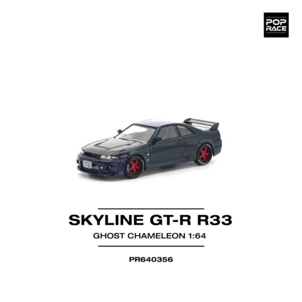 Pop Race Skyline GT-R R33 Ghost Chameleon 1:64 Diecast Car PR640356