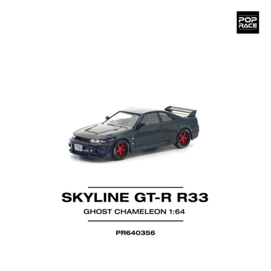 Pop Race Skyline GT-R R33 Ghost Chameleon 1:64 Diecast Car PR640356
