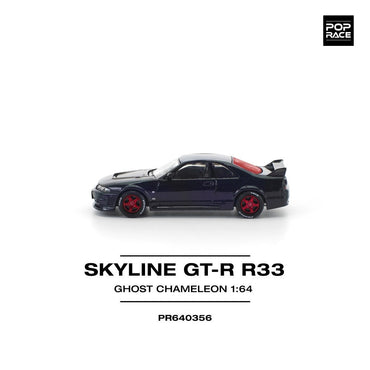 Pop Race Skyline GT-R R33 Ghost Chameleon 1:64 Diecast Car PR640356