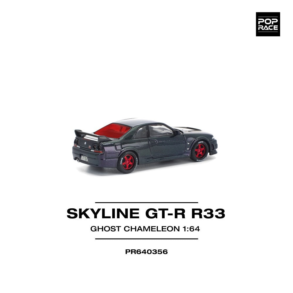 Pop Race Skyline GT-R R33 Ghost Chameleon 1:64 Diecast Car PR640356