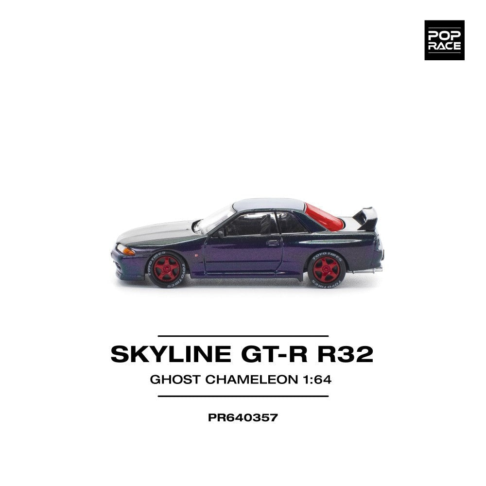 Pop Race Skyline GT-R R32 Ghost Chameleon 1:64 Diecast Car PR640357
