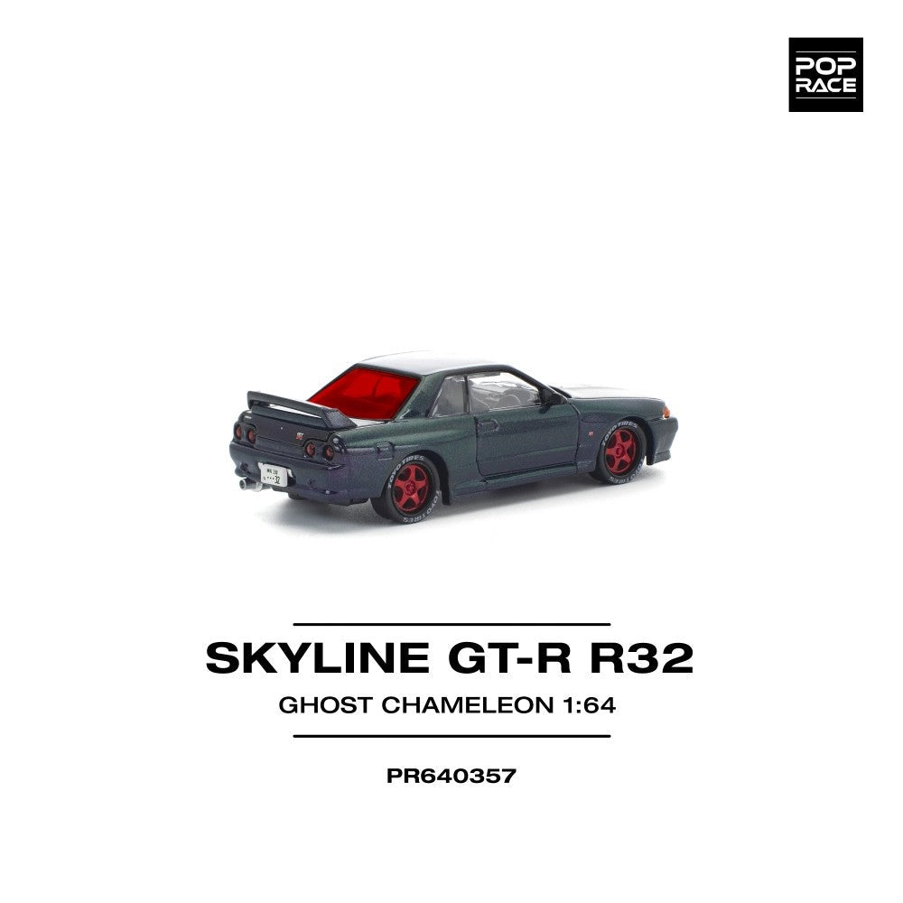 Pop Race Skyline GT-R R32 Ghost Chameleon 1:64 Diecast Car PR640357