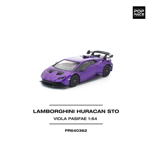 Pop Race Lamborghini Huracan STO Viola Pasifae 1:64 Car PR640362