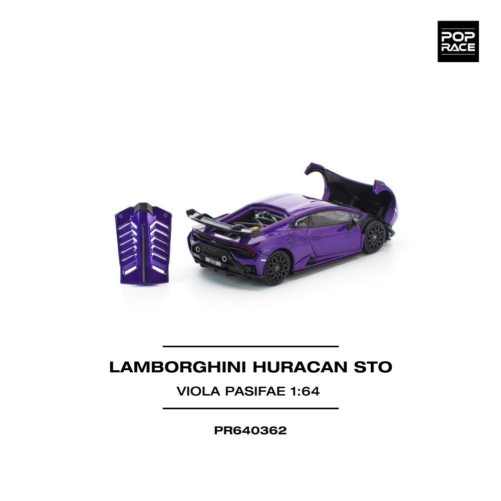 Pop Race Lamborghini Huracan STO Viola Pasifae 1:64 Car PR640362