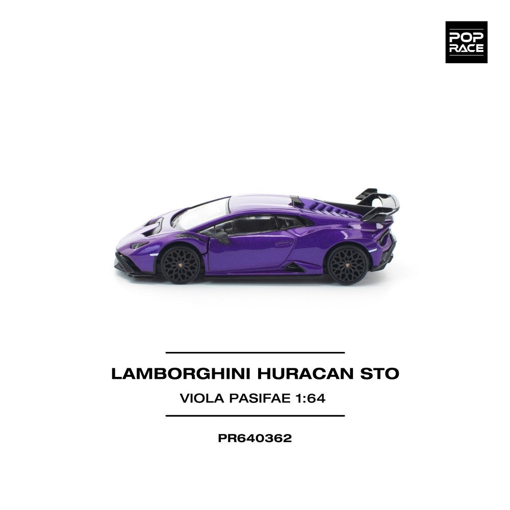 Pop Race Lamborghini Huracan STO Viola Pasifae 1:64 Car PR640362