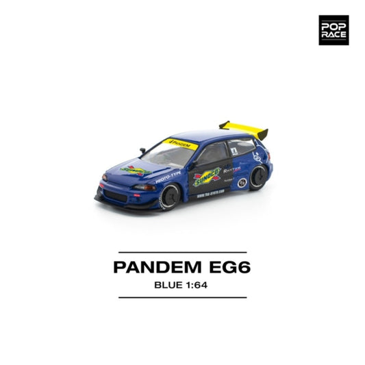 Pop Race Pandem Civic EG6 Blue/Black 1:64 Diecast Car PR640365