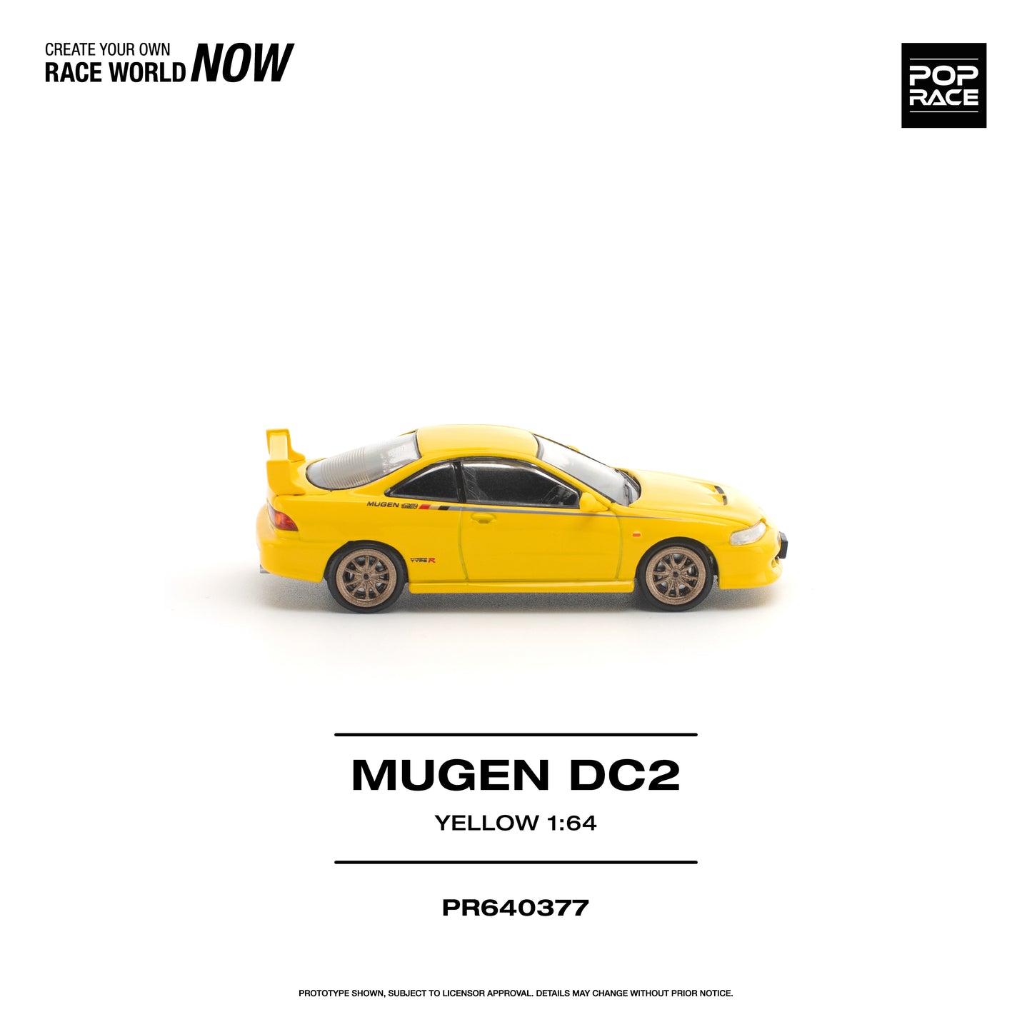 Pop Race Mugen DC2 Yellow 1:64 Diecast Model 640377