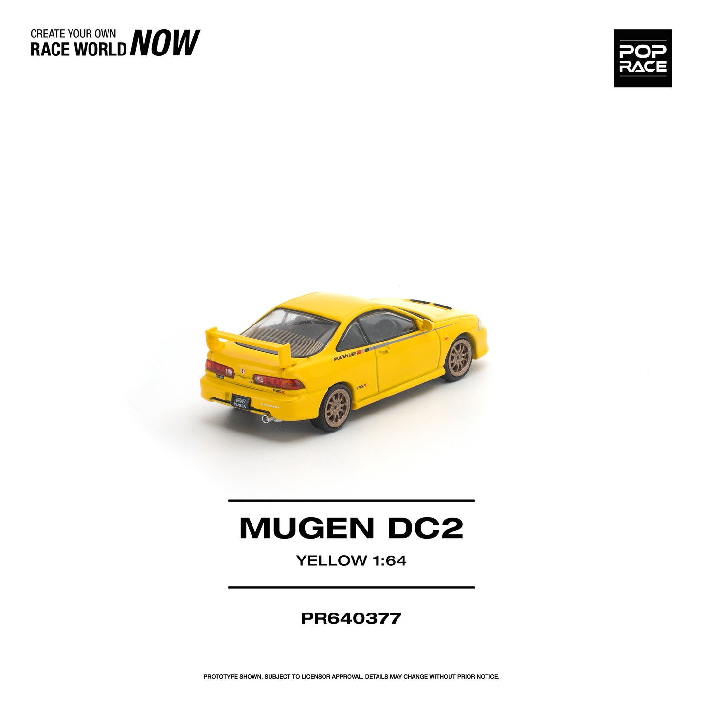 Pop Race Mugen DC2 Yellow 1:64 Diecast Model 640377