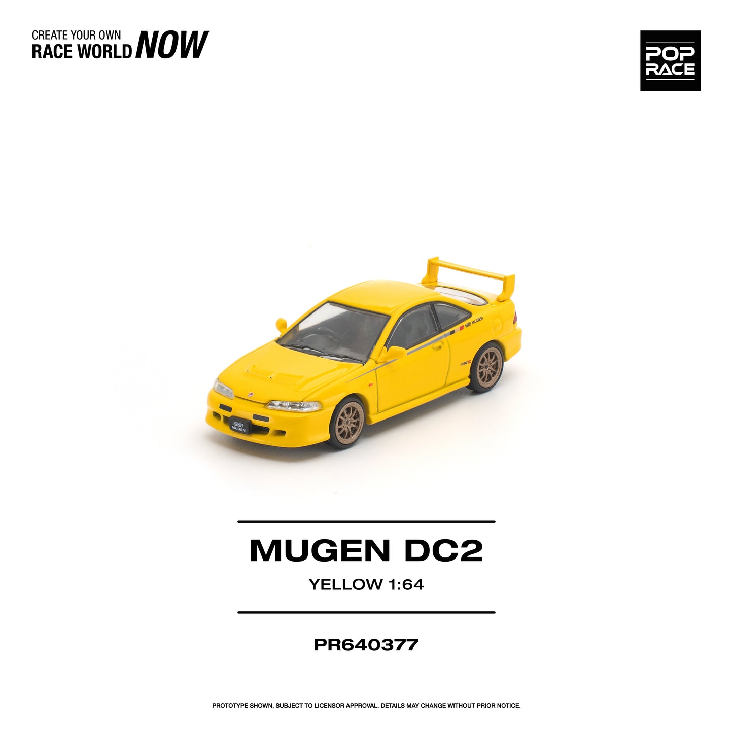 Pop Race Mugen DC2 Yellow 1:64 Diecast Model 640377