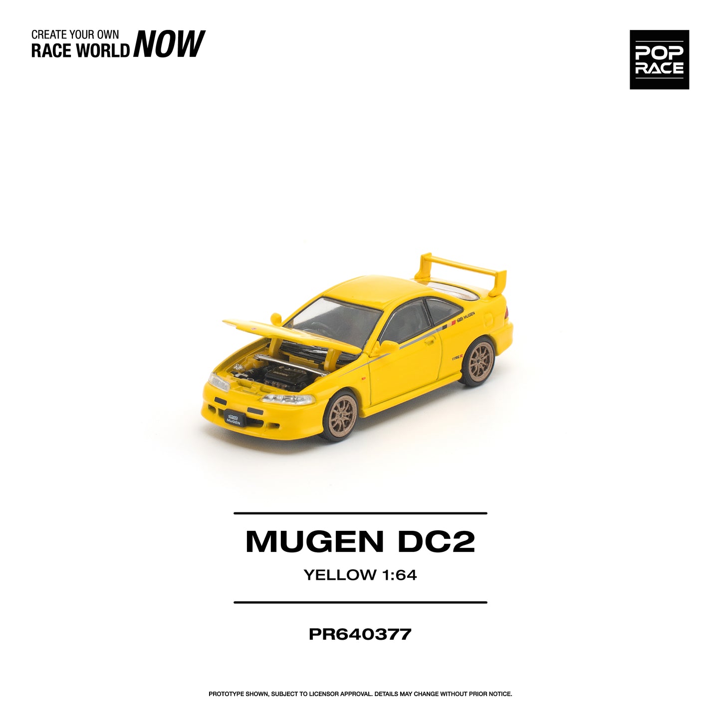Pop Race Mugen DC2 Yellow 1:64 Diecast Model 640377