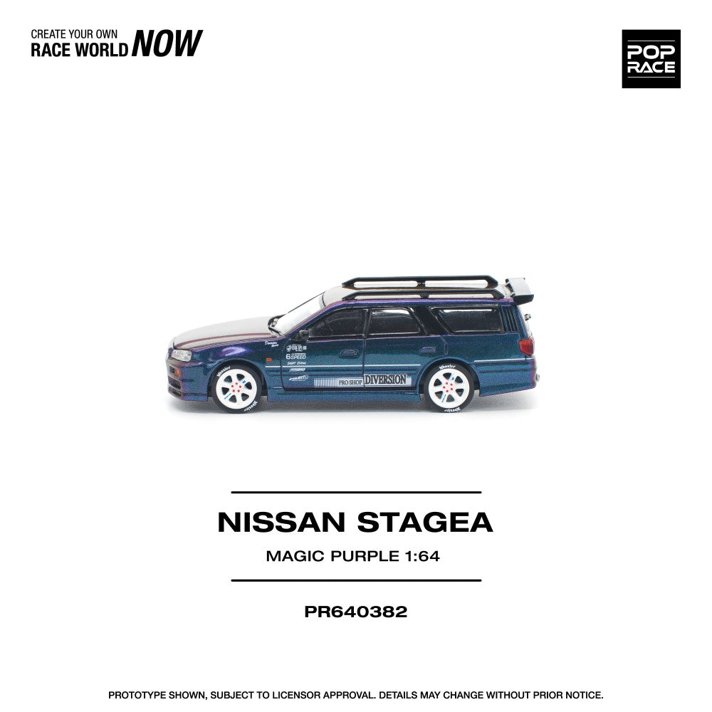 Pop Race Nissan Stagea Magic Purple 1:64 Diecast Car PR640382