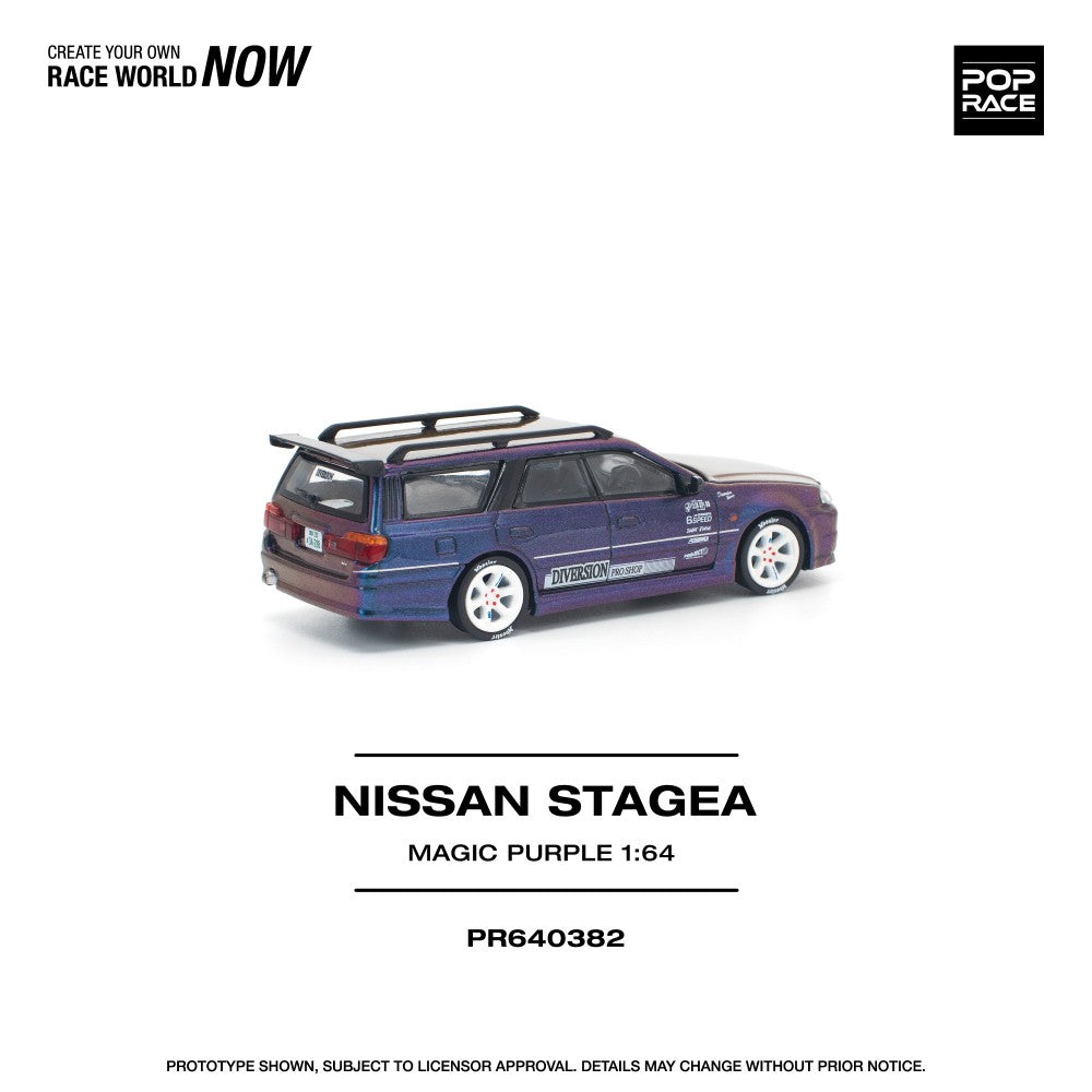 Pop Race Nissan Stagea Magic Purple 1:64 Diecast Car PR640382