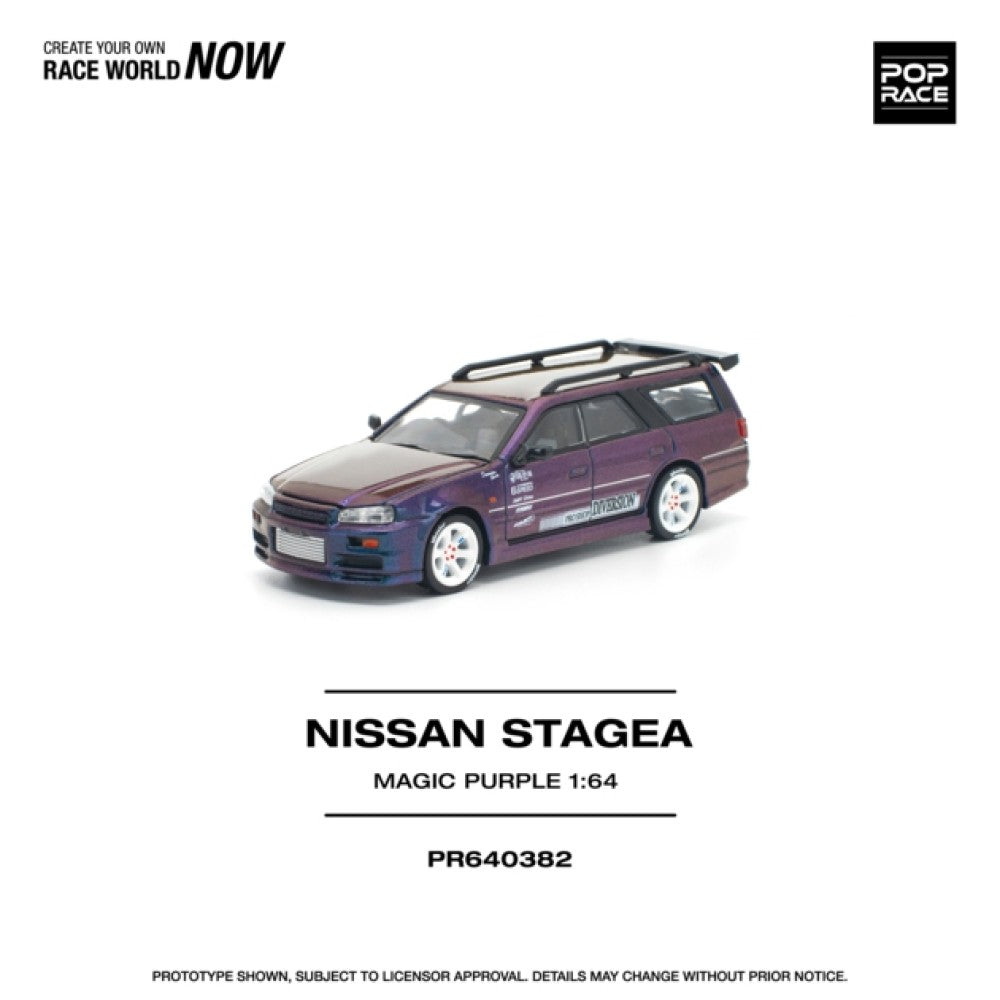 Pop Race Nissan Stagea Magic Purple 1:64 Diecast Car PR640382