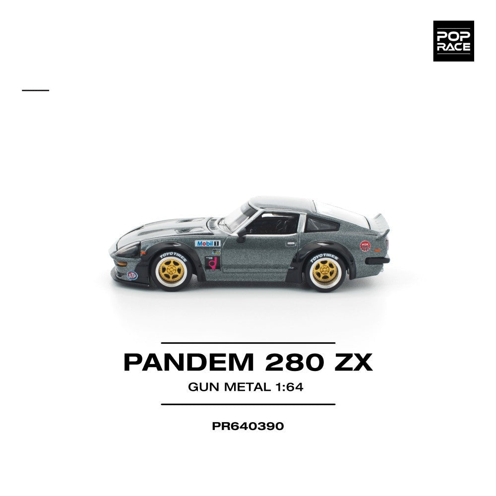 Pop Race Pandem 280ZX Gun-Metal 1:64 Diecast Car PR640390