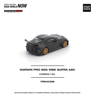 Pop Race Darwin Pro 66g WBK Supra A90 Carbon Edition 1:64 Diecast Car PR640398