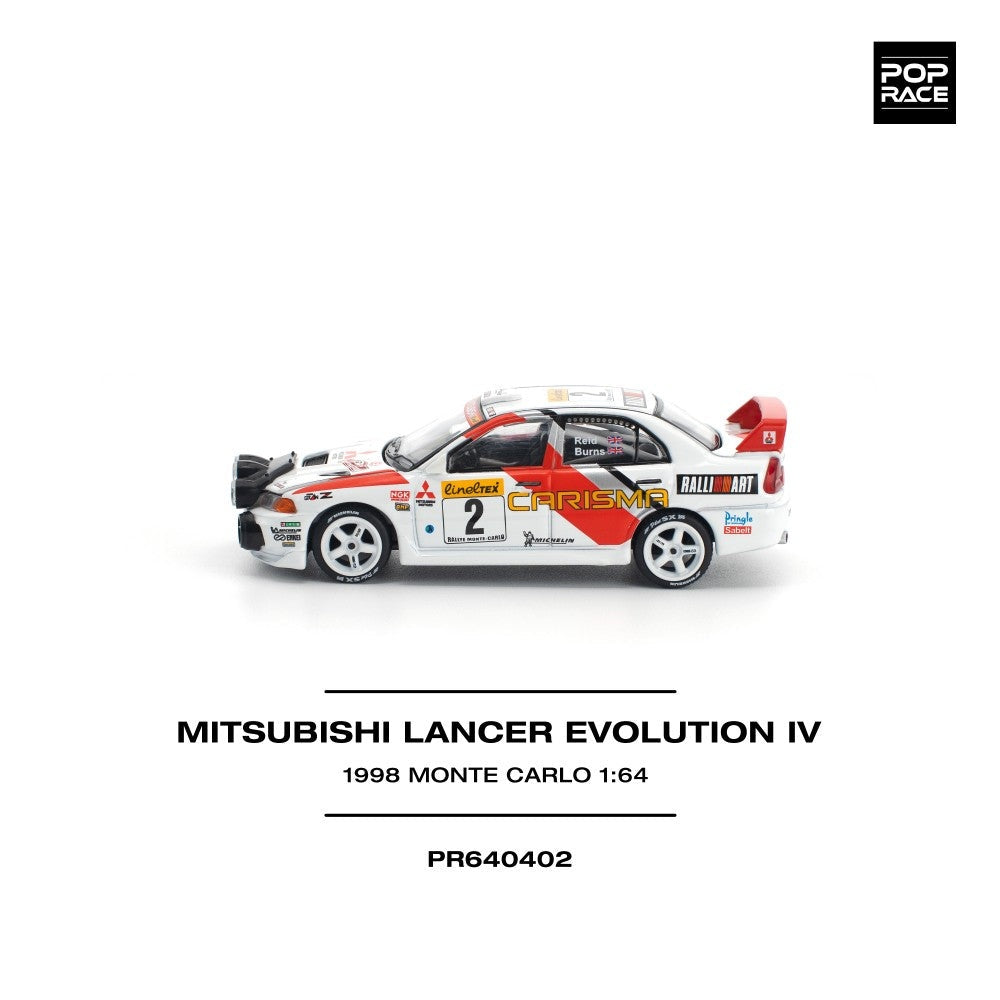 Pop Race Mitsubishi Lancer Evolution IV - 1998 Monte Carlo 1:64 Car PR640402