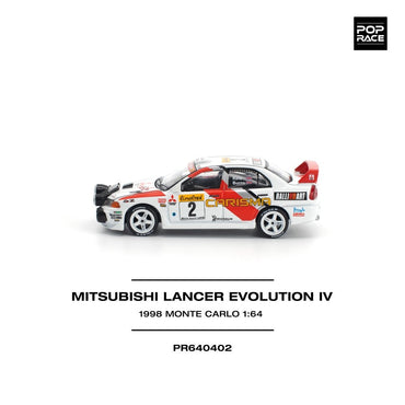 Pop Race Mitsubishi Lancer Evolution IV - 1998 Monte Carlo 1:64 Car PR640402
