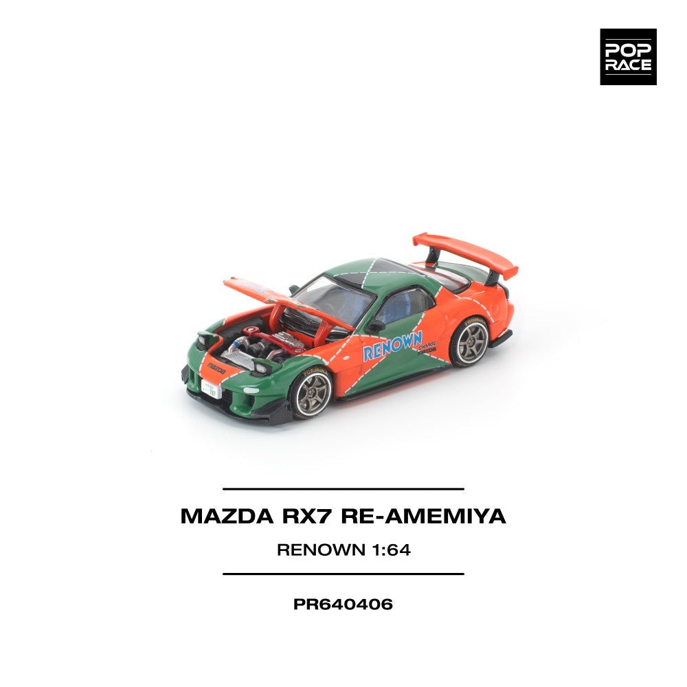 Pop Race Mazda RX7 Re-Amemiya Renown 1:64 Diecast Car PR640406