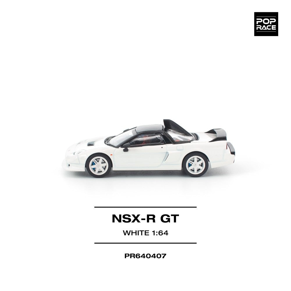 Pop Race Honda NSX-R GT White 1:64 Diecast Car PR640407