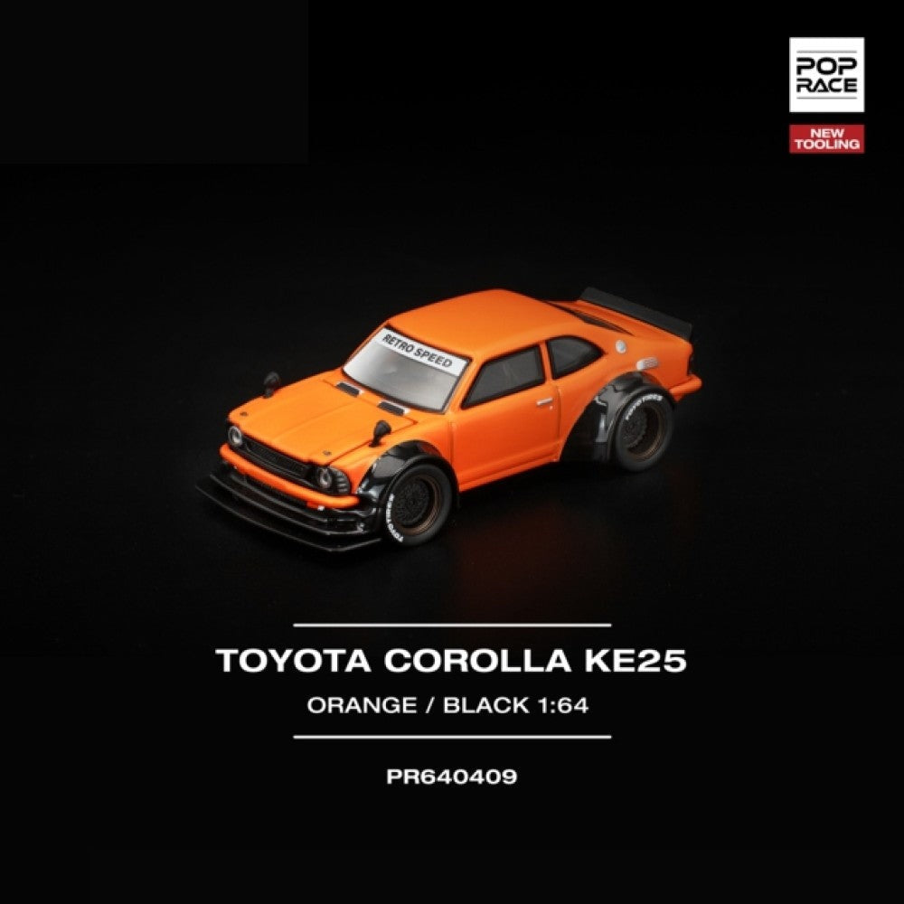 Pop Race Toyota Corolla KE25 Orange 1:64 Diecast Car PR640409