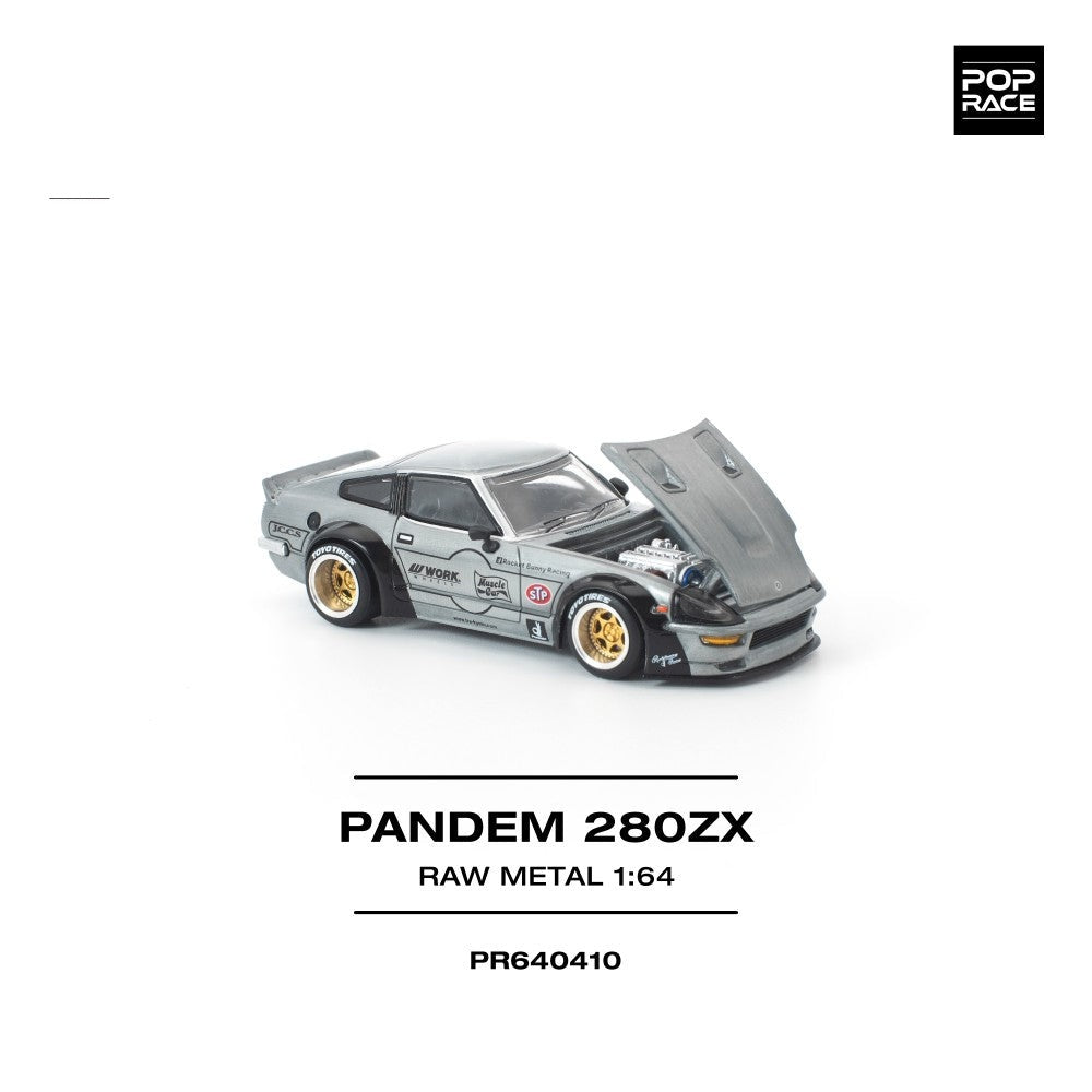 Pop Race Pandem 280ZX Raw Metal 1:64 Diecast Car PR640410