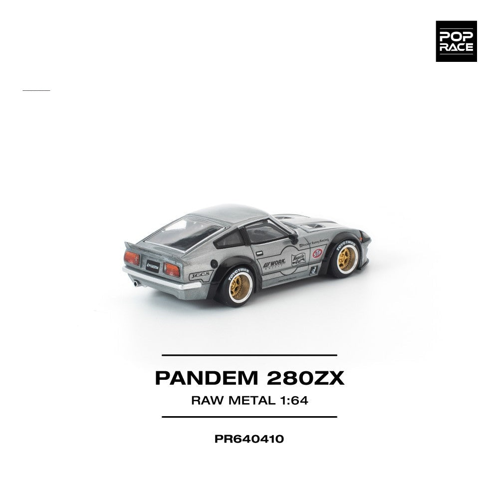 Pop Race Pandem 280ZX Raw Metal 1:64 Diecast Car PR640410