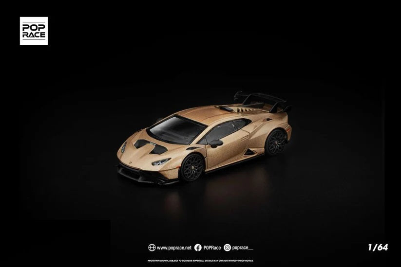 Pop Race Lamborghini Huracan STO Matte Gold 1:64 Diecast Car PR640413