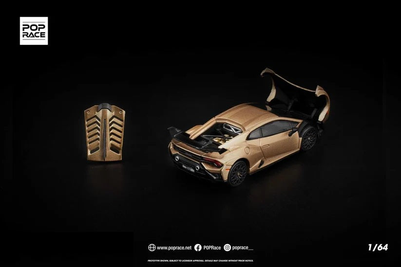 Pop Race Lamborghini Huracan STO Matte Gold 1:64 Diecast Car PR640413