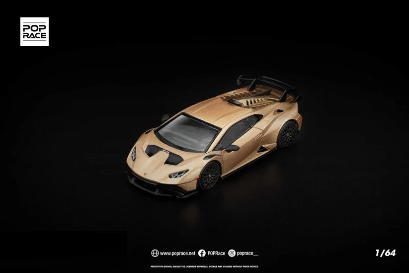 Pop Race Lamborghini Huracan STO Matte Gold 1:64 Diecast Car PR640413
