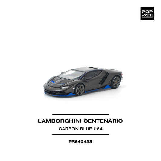 Pop Race Lamborghini Centenario Carbon Blue 1:64 Diecast Car PR640438