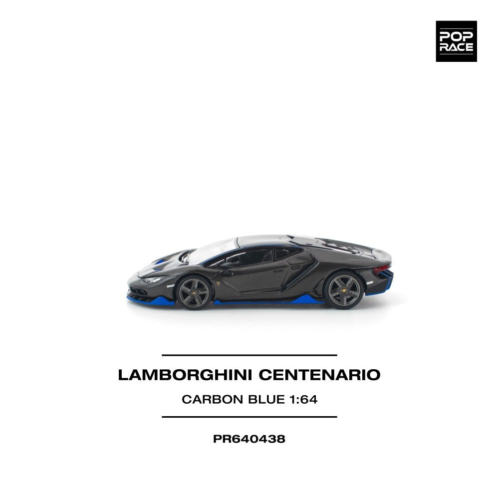 Pop Race Lamborghini Centenario Carbon Blue 1:64 Diecast Car PR640438