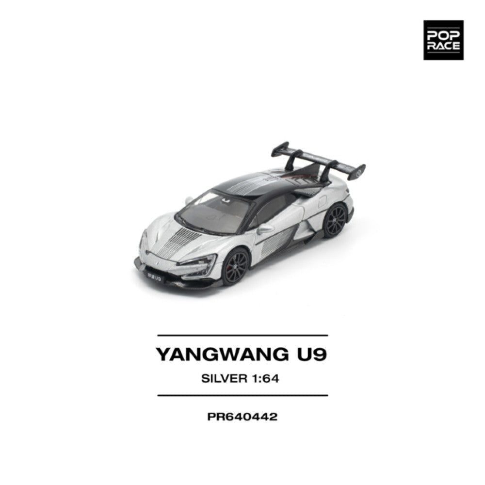 Pop Race Yangwang U9 - Silver 1:64 Diecast Car PR640442