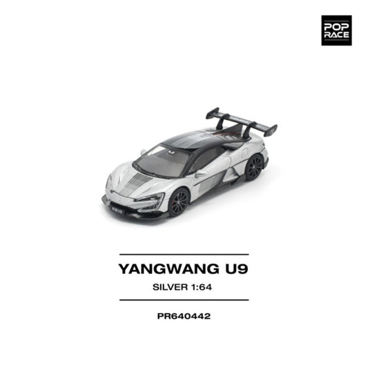 Pop Race Yangwang U9 - Silver 1:64 Diecast Car PR640442