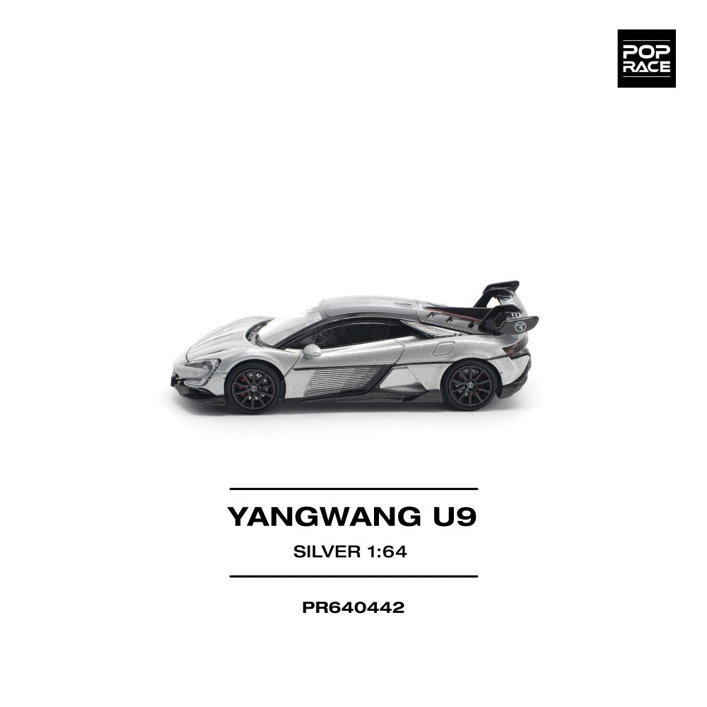 Pop Race Yangwang U9 - Silver 1:64 Diecast Car PR640442
