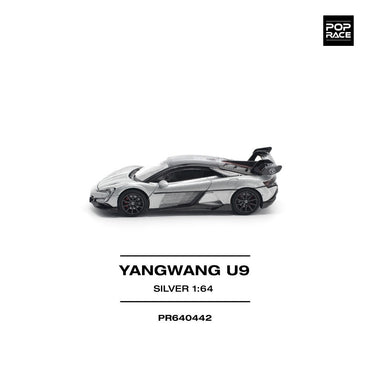 Pop Race Yangwang U9 - Silver 1:64 Diecast Car PR640442