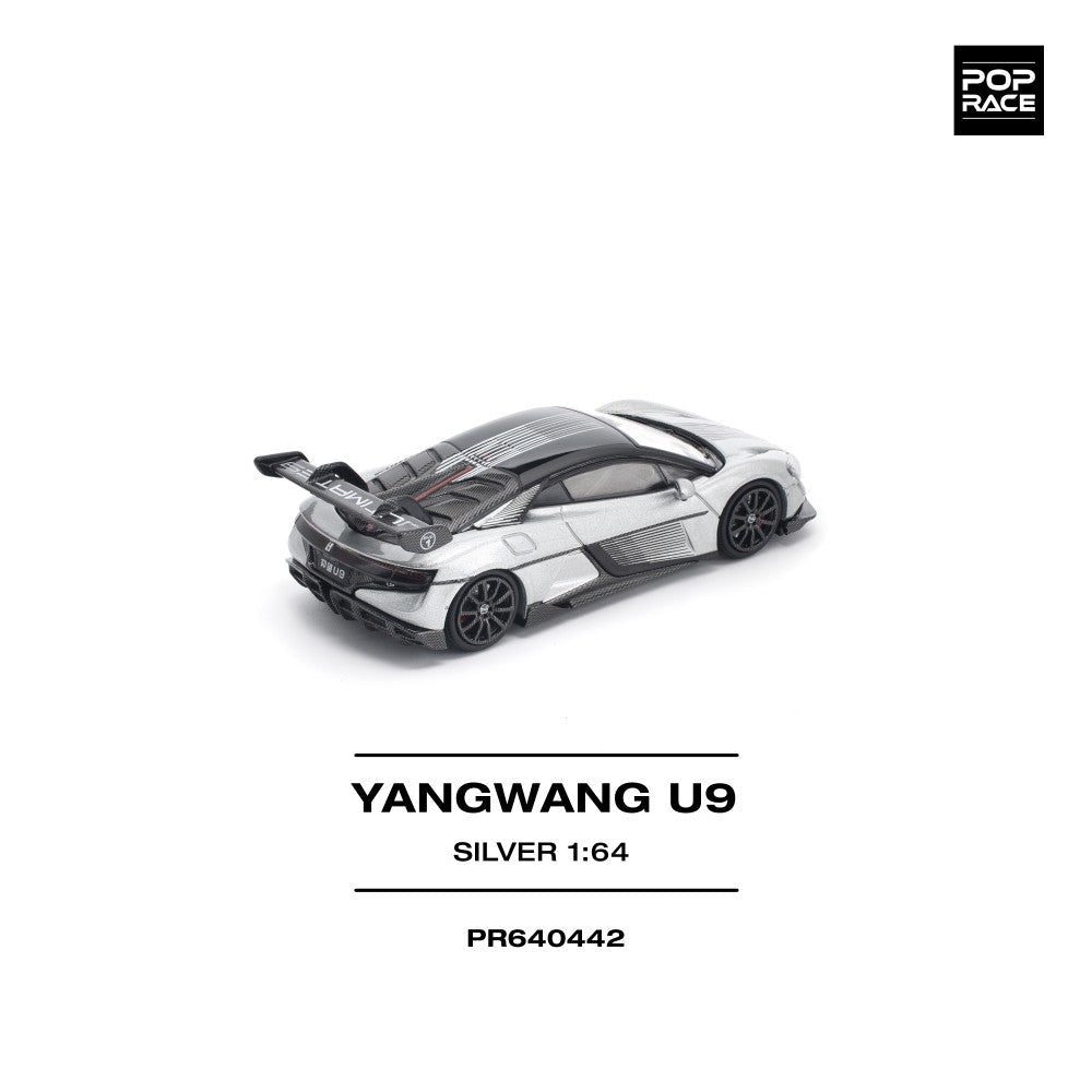 Pop Race Yangwang U9 - Silver 1:64 Diecast Car PR640442